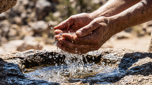 An angel appearing to Hagar, an outcast weeping in the harsh desert, to reveal a hidden well of life-saving water