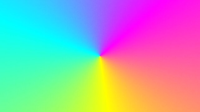 Gradient background showcases a radial color spectrum blending neon cyan, magenta, yellow, and orange. . color gradient flow animation