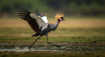 Naklejka premium bird species on the flight mode illustration 
