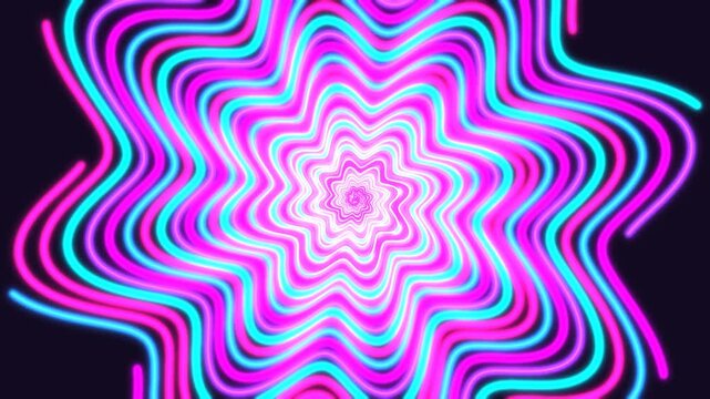 High Definition VJ Loop Neon Waveform Frequency Cascade Abstract Sci-Fi Animation
