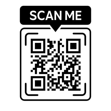 Minimalist Scan Me QR Code Icon with Modern Frame Isolated on White Background Vector Design. 