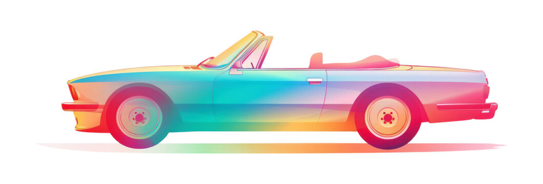 PNG Cabriolet car side view illustration convertible automobile.