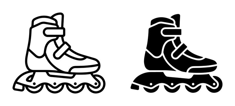 Inline Skates Icons, Rollerblade Vector Graphics, Sport Equipment Symbols, Outdoor Activity Gear, Speed and Movement Icons