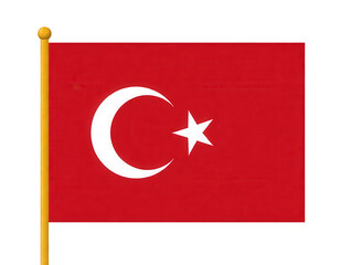 Obraz premium Turkish Flag Isolated Transparent Background