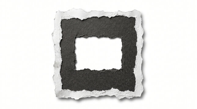 Isolated Urban Torn Paper Frame Ripped Edges Cutout PNG Asset