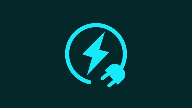 New cable connection charging icon anemation.