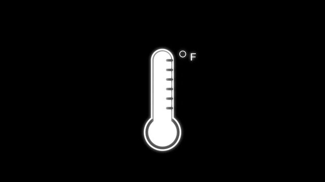 Digital fever thermometer icon 4k animation.