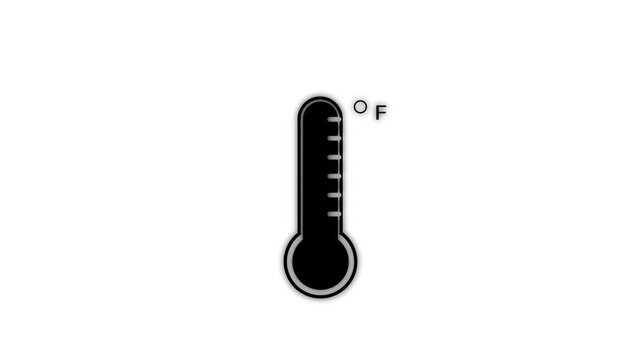 Digital fever thermometer icon 4k animation.