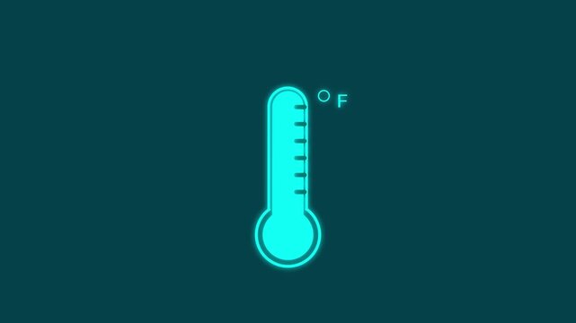 Digital fever thermometer icon 4k animation.