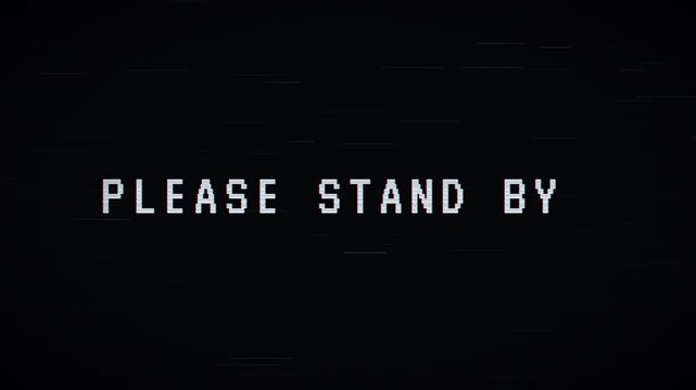 Please Stand By Retro CRT Television Glitch Distortion RGB Split Broadcast Fault Loop 4K