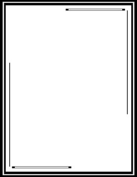 Minimalist rectangle black border frame isolated on transparent background.