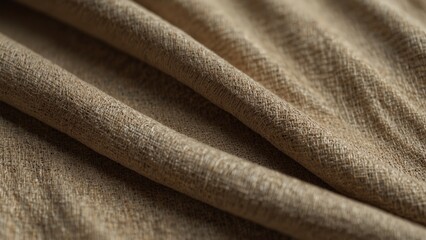 Fototapeta premium Close up view of brown fabric, 3d render style background - Generative AI
