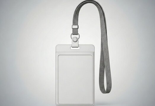 ID card holder mockup with lanyard blank identity badge template for corporate corporate identification design presentation