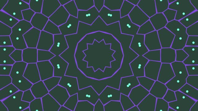 Dynamic Digital Network with Glowing Purple Lines and Teal Particles