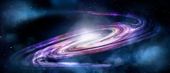 a black hole in space with a bright glow, abstract cosmic illustration, background © pechenka_123