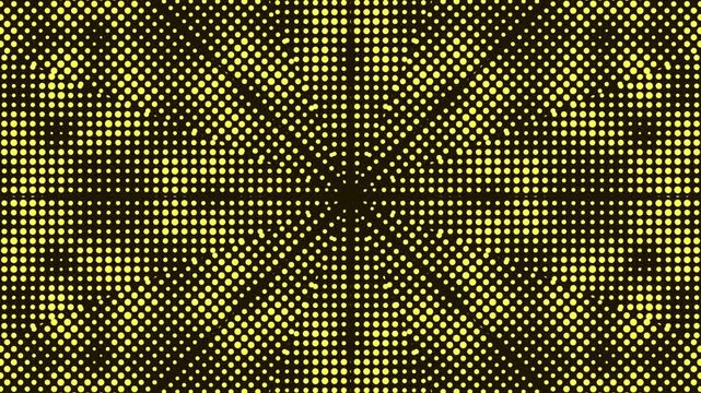 Dynamic Golden Halftone Dots Radial Motion Background