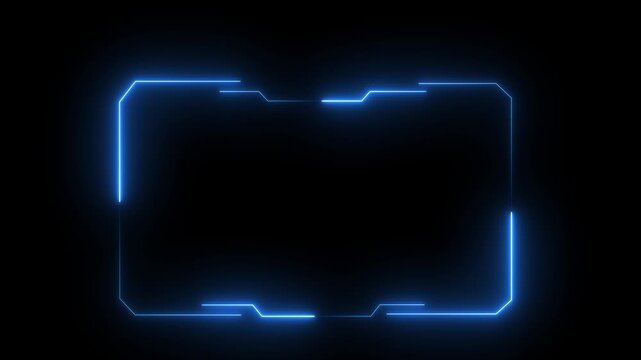 glowing neon Hud frames blue user interface elements design modern technology futuristic control panel screen digital hologram. abstract tech sci fi hologram frame.