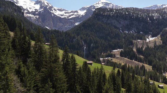 Iffigfall waterfall in the Iffig Valley Lenk im Simmental Bernese Oberland region Switzerland