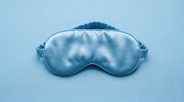 Blue silk sleep mask for relaxation and travel