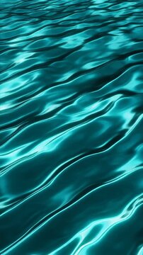 Abstract Teal Metallic Waves Animation Generative AI