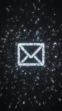 Futuristic Digital Email Icon Animation in Liquid Metal Style Generative AI