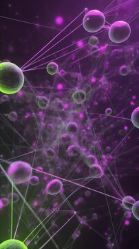 Abstract Neon Molecular Network Animation Generative AI