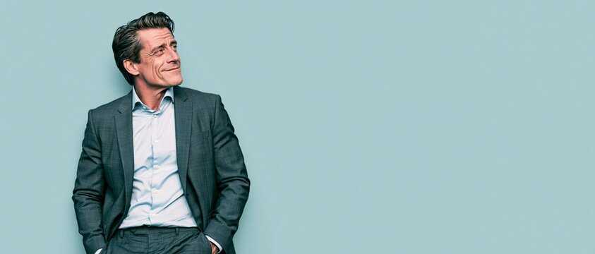 Business Executive Looking Toward Empty Presentation Space