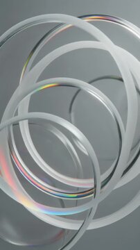 Abstract Glass Rings with Rainbow Light Dispersion Generative AI