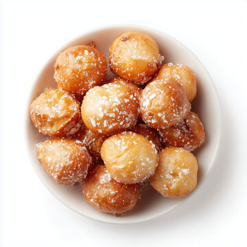 Greek Loukoumades Donut Balls Bowl Top View