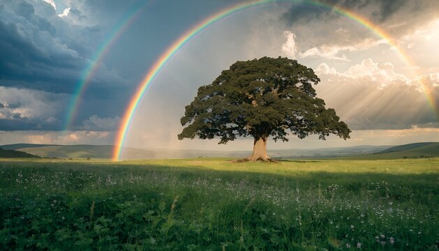 landscape with rainbow