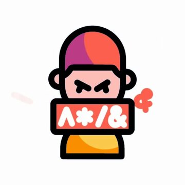 Angry Swearing Man Icon, Cursing and Frustrated Avatar Illustration