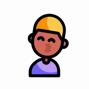 Man Blowing Kiss with Heart Icon, Affectionate Male Avatar Illustration