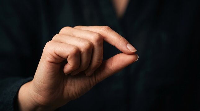 Hand Making Pinch Gesture Isolated