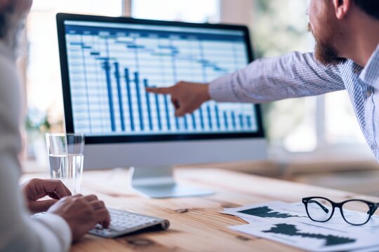 Business team work and data analysis for professional office strategy meeting plan