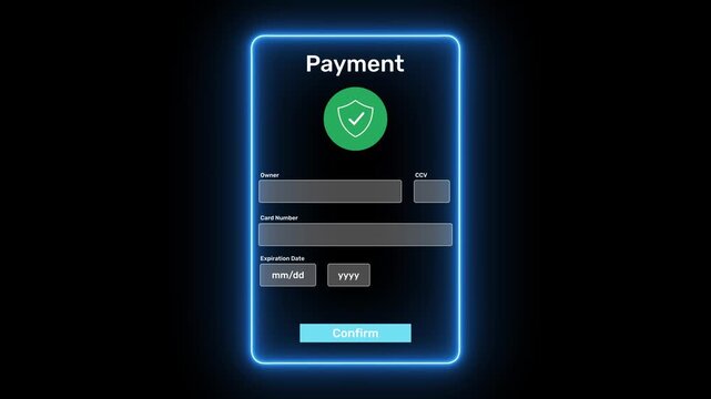Online payment with digital marketing, Smartphone with banking online bill payment Approved concept button, credit card and Motion graphics of payment concept