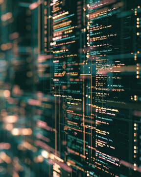 Computer code programming software development data technology digital coding interface screen information technology background data storage hardware network system binary algorithm cyber