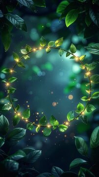 Mystical Emerald Leaf Border Loop