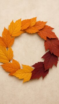 Autumn leaves circle elegance mobile wallpaper