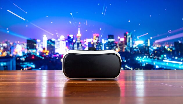 Sleek white VR headset with black front panel, symbolizing immersive digital experiences and futuristic augmented reality technology.