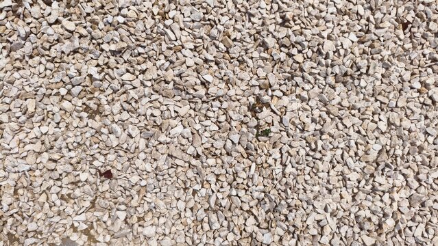 White Gravel Crushed Stone Texture, Rock Aggregate Pattern Background for 3D Material Design