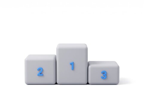 3D podium icon with numbered steps for sports rankings competition achievement champion platform