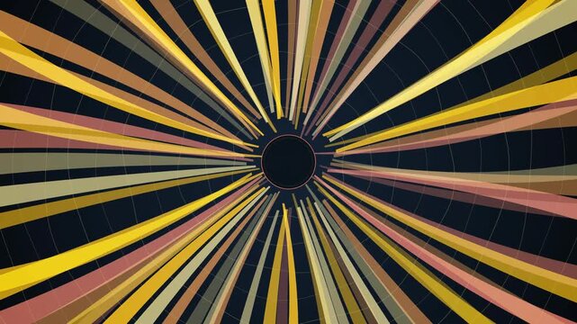Glowing copper flame sunburst rays radiating in a seamless motion wave.