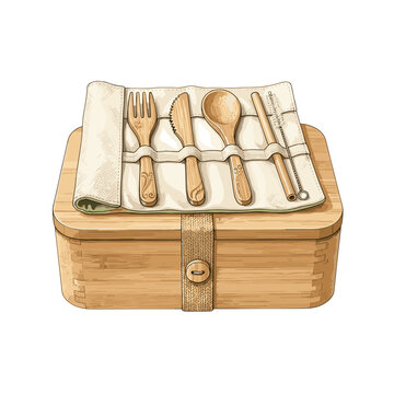 Bamboo Cutlery Set With Lunchbox Reusable Utensils For Zero Waste Lifestyle Blogs And Sustainable Living