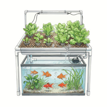 Aquaponics Lettuce Growing System With Fish Tank For Sustainable Agriculture Blogs And Vertical Farming Websites