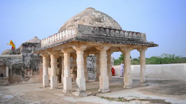 Ancient Gori Jo Mandir Jain Temple in Nagarparkar Tharparkar Sindh Pakistan &ndash; Historic Heritage Architecture &ndash; 4K Footage