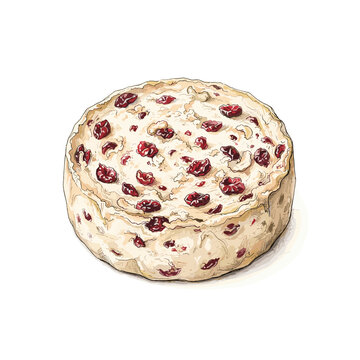 Cashew Cheese Wheel With Cranberries Vegan Dairy Alternative For Plant Based Diet Blogs And Culinary Websites
