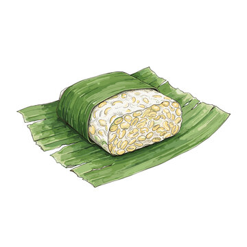 Fermented Tempeh On Banana Leaf For Vegan Recipe Blogs