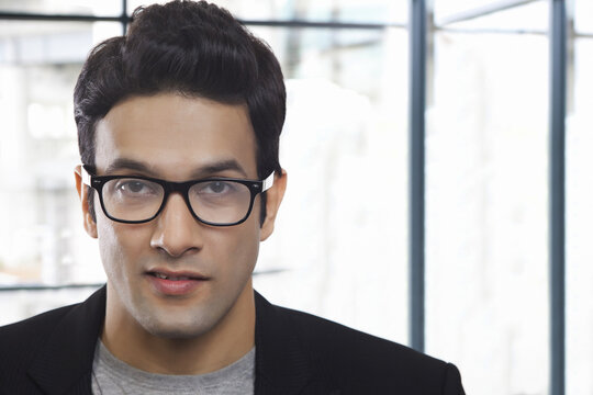 Portrait of businessman wearing eyeglasses