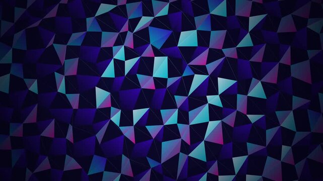 Abstract cosmic indigo low poly faceted surface with blue and purple triangles