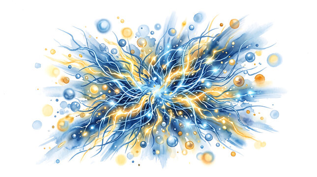 Energy composition radiating lightining  extraction illustration image.